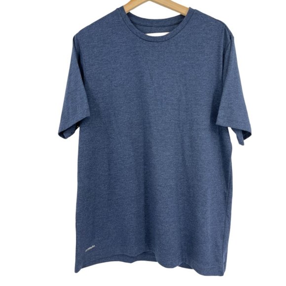 Men's Solid Blue Active T-Shirt ATHLETIC WORKS Short Sleeve Tri Blend Crewneck - Picture 3 of 10
